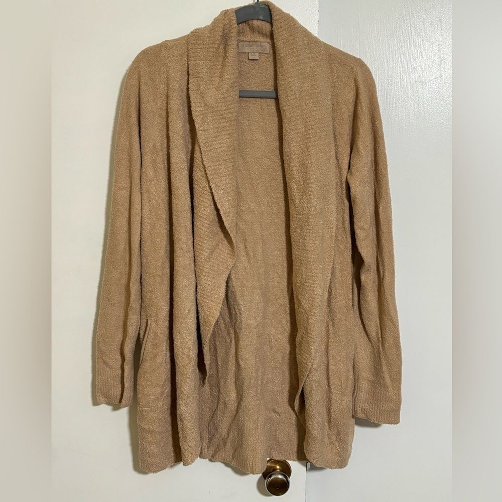 Barefoot dreams cozychiclite light brown cardigan size L/XL